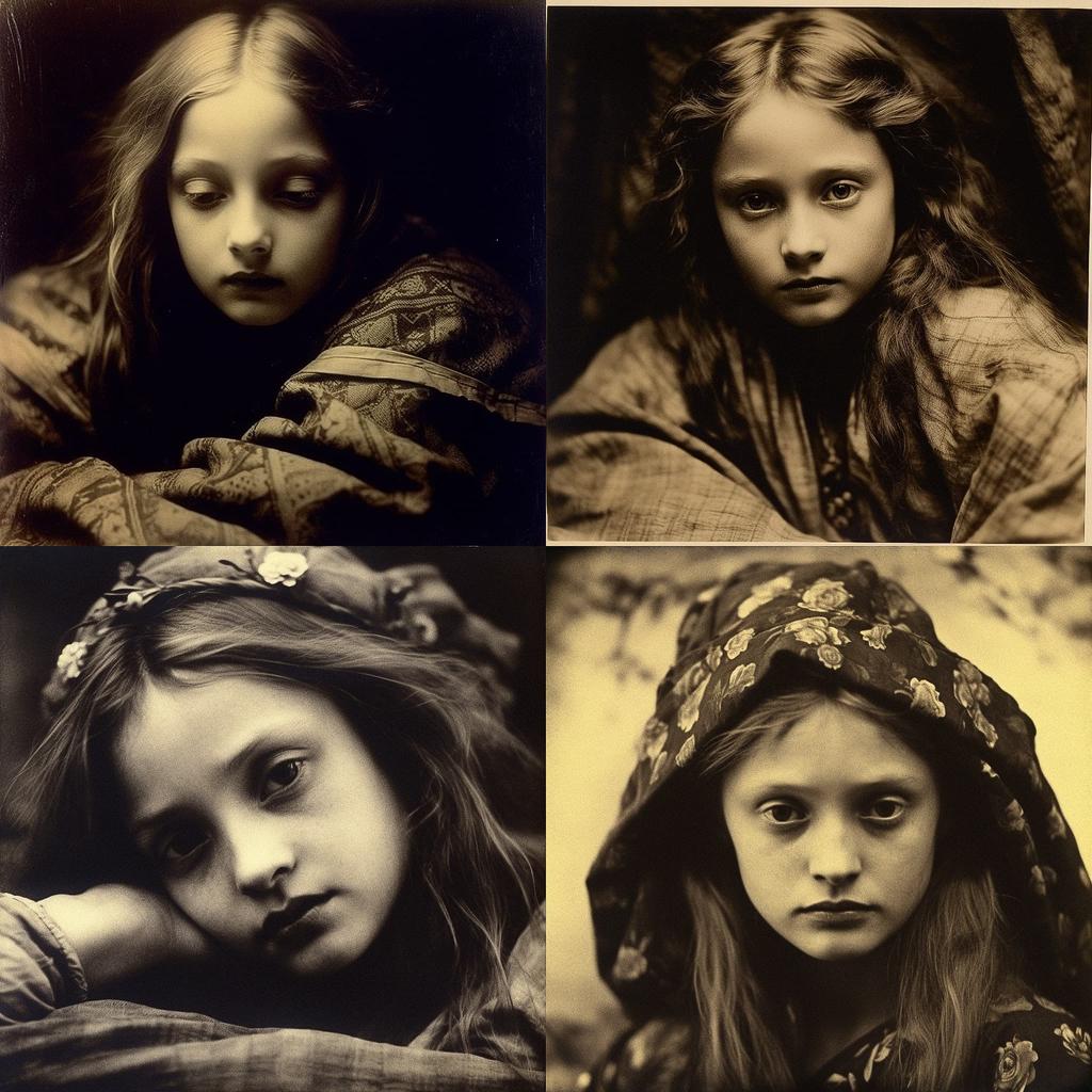 Julia Margaret Cameron style, Midjourney V5.1, render 1 of 4