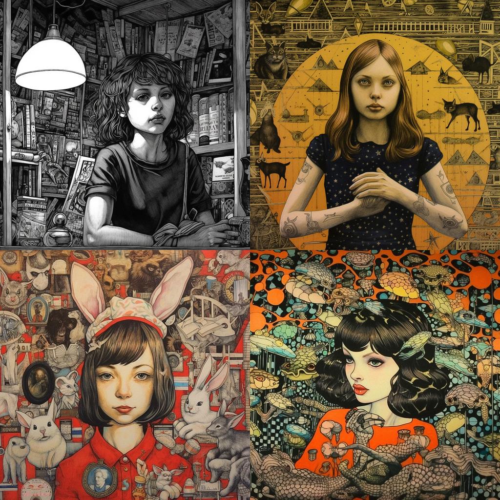 Julie Doucet style, Midjourney V5.1, render 1 of 4