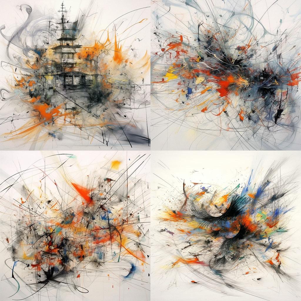 Julie Mehretu style, Midjourney V5.1, render 1 of 4