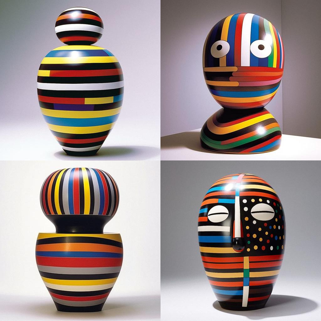 Jun Kaneko style, Midjourney V5.1, render 1 of 4