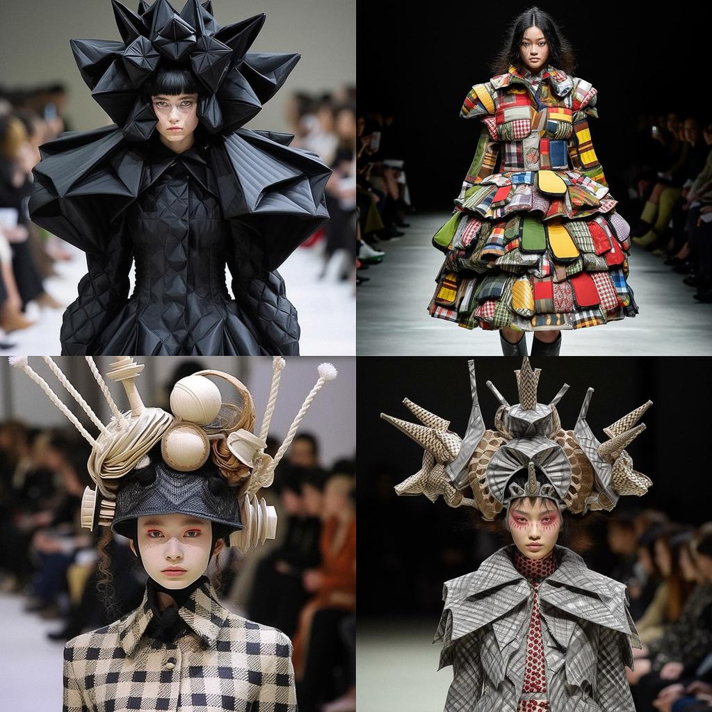 Junya Watanabe style, Midjourney V5.1, render 1 of 4