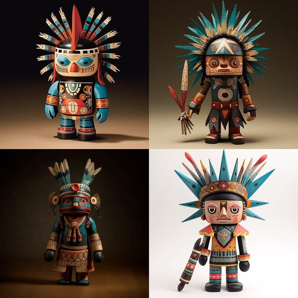 Kachina doll style, Midjourney V5.1, render 1 of 4