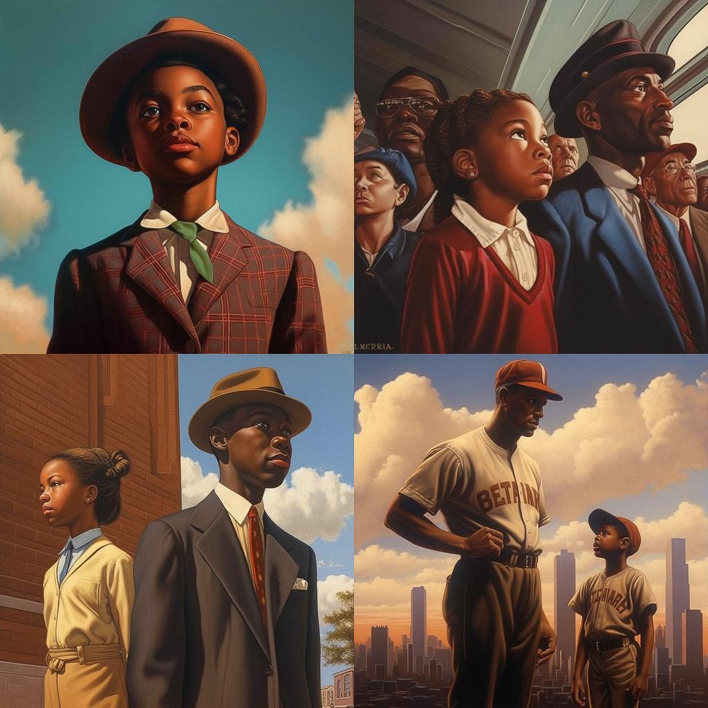 Kadir Nelson style, Midjourney V5.1, render 1 of 4