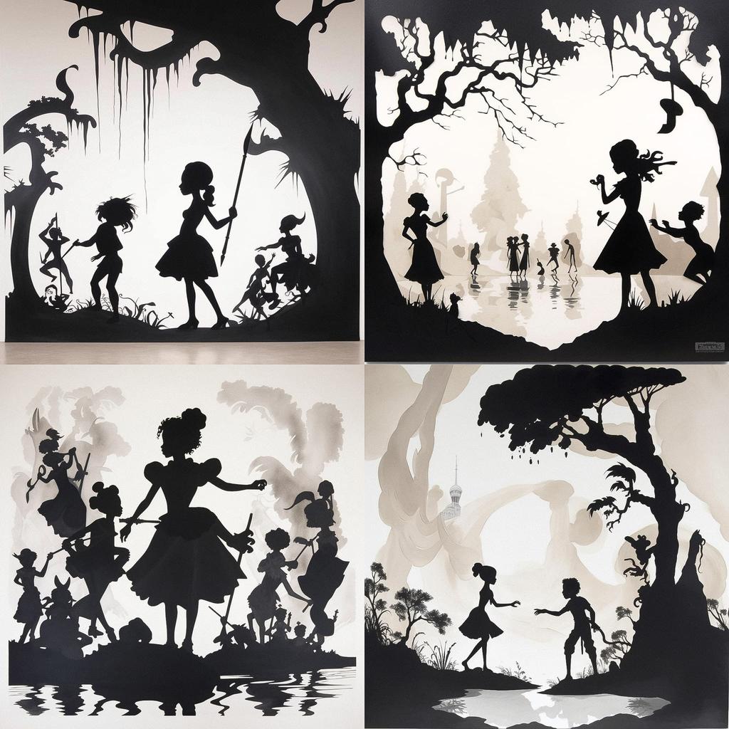 Kara Walker style, Midjourney V5.1, render 1 of 4