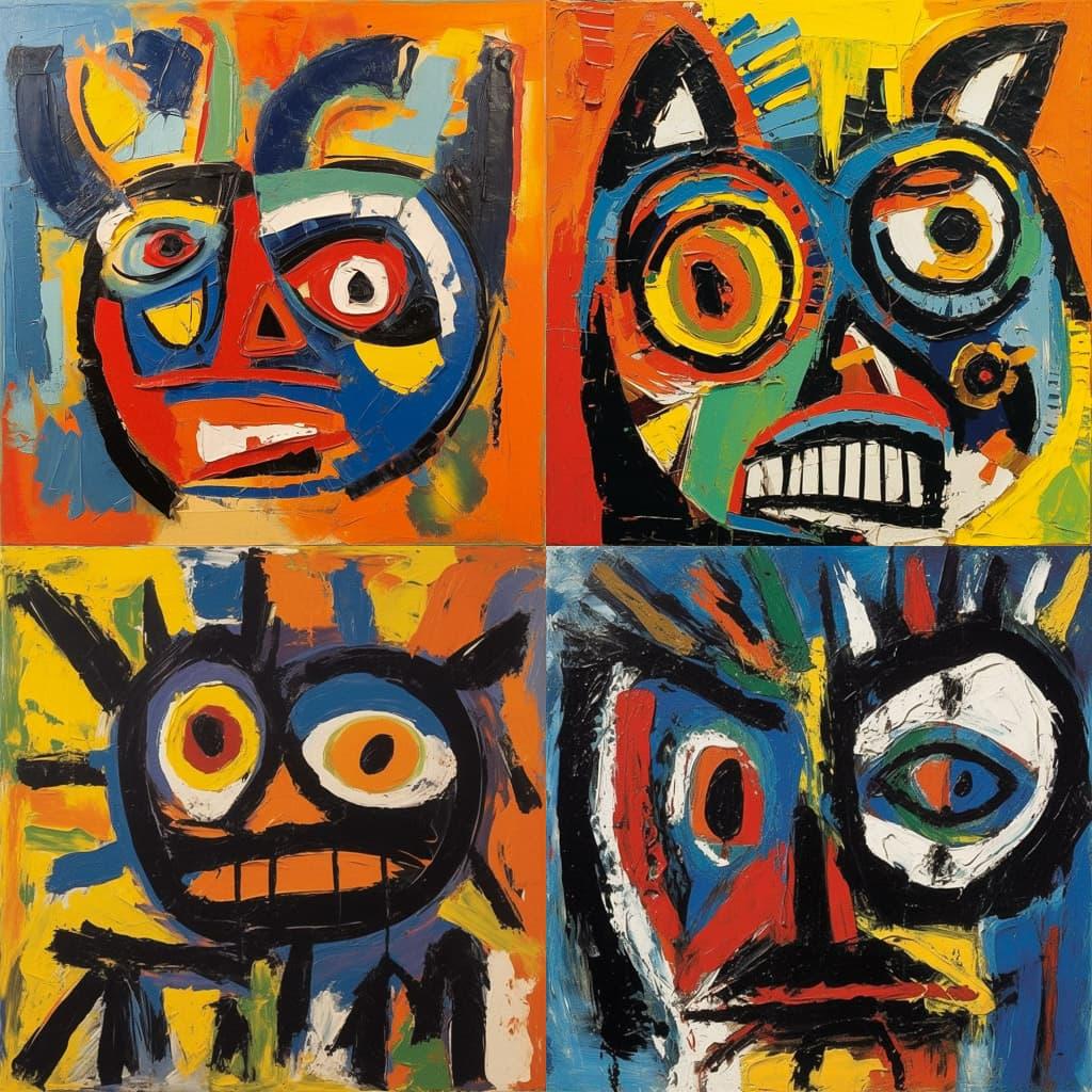 Karel Appel style, Midjourney V5.1, render 1 of 4