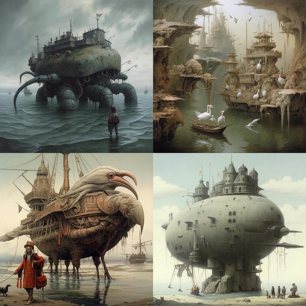 Karel Zeman style, Midjourney V5.1, render 1 of 4