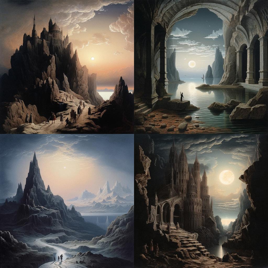 Karl Friedrich Schinkel style, Midjourney V5.1, render 1 of 4
