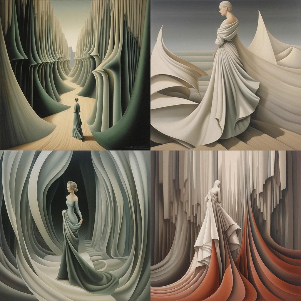 Kay Sage style, Midjourney V5.1, render 1 of 4