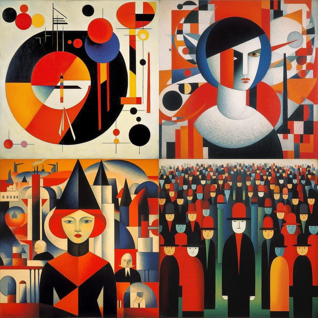 Kazimir Malevich style, Midjourney V5.1, render 1 of 4