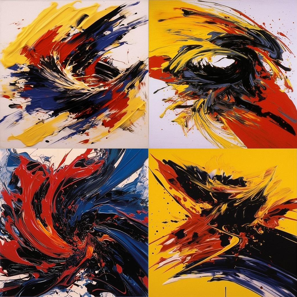 Kazuo Shiraga style, Midjourney V5.1, render 1 of 4