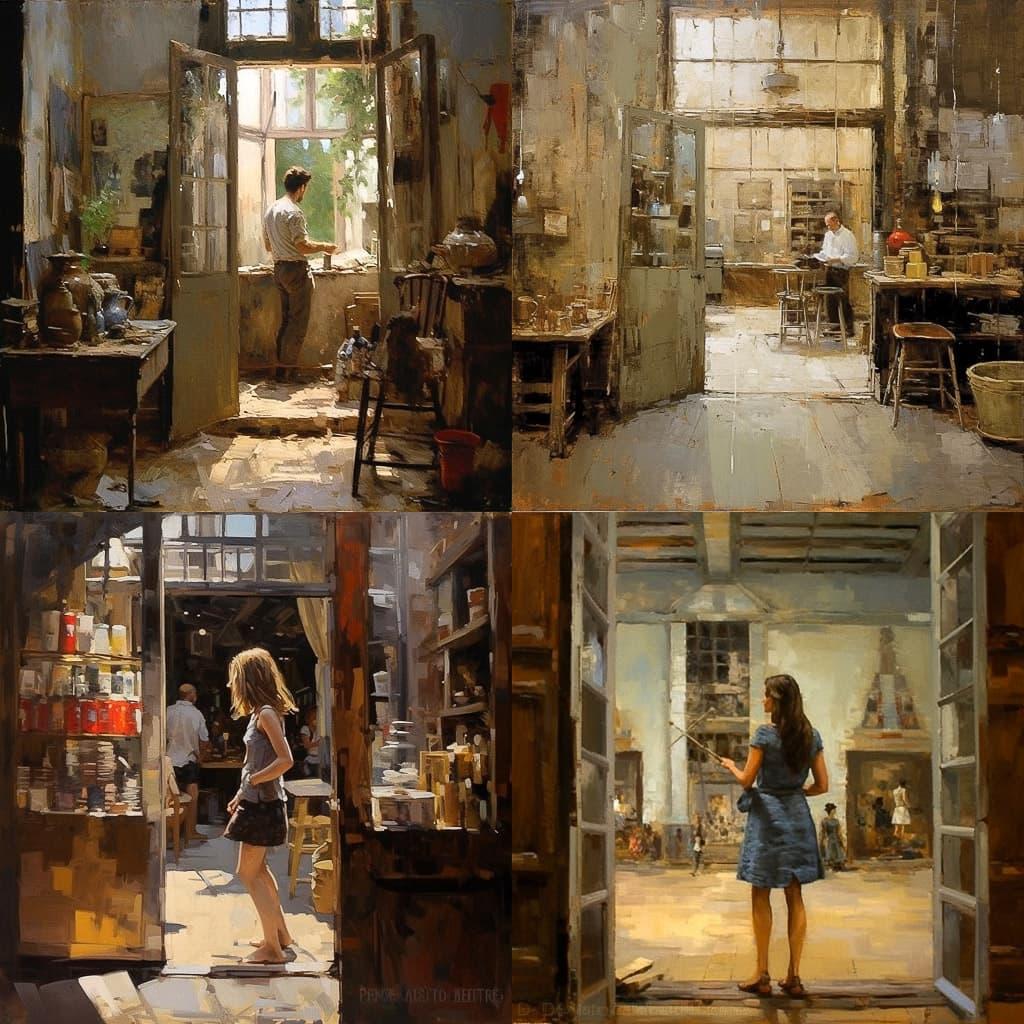 Ken Howard style, Midjourney V5.1, render 1 of 4