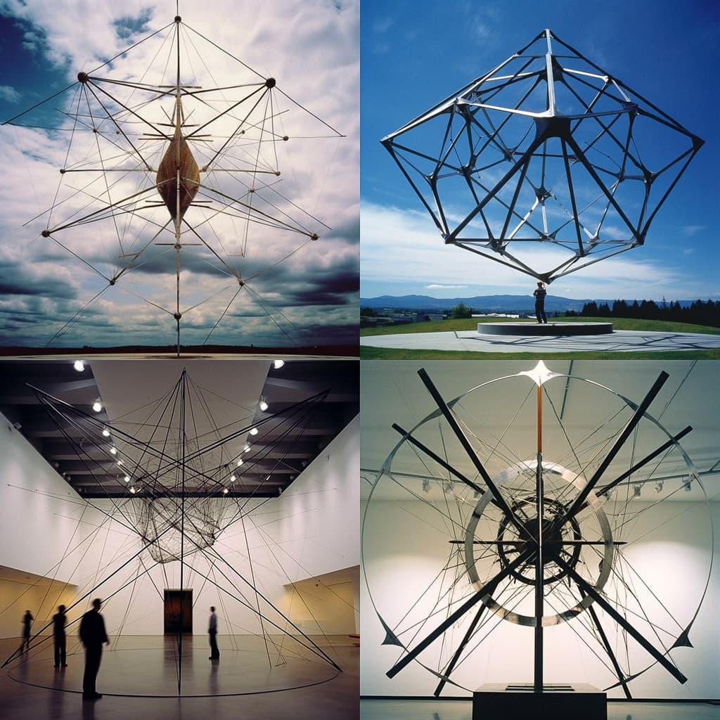 Kenneth Snelson style, Midjourney V5.1, render 1 of 4
