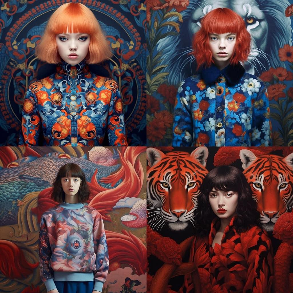 Kenzo style, Midjourney V5.1, render 1 of 4