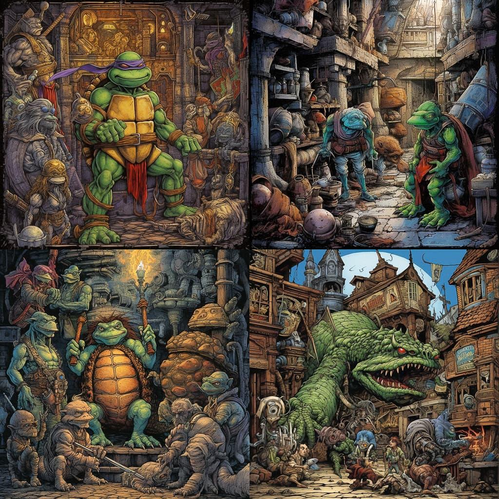 Kevin Eastman style, Midjourney V5.1, render 1 of 4