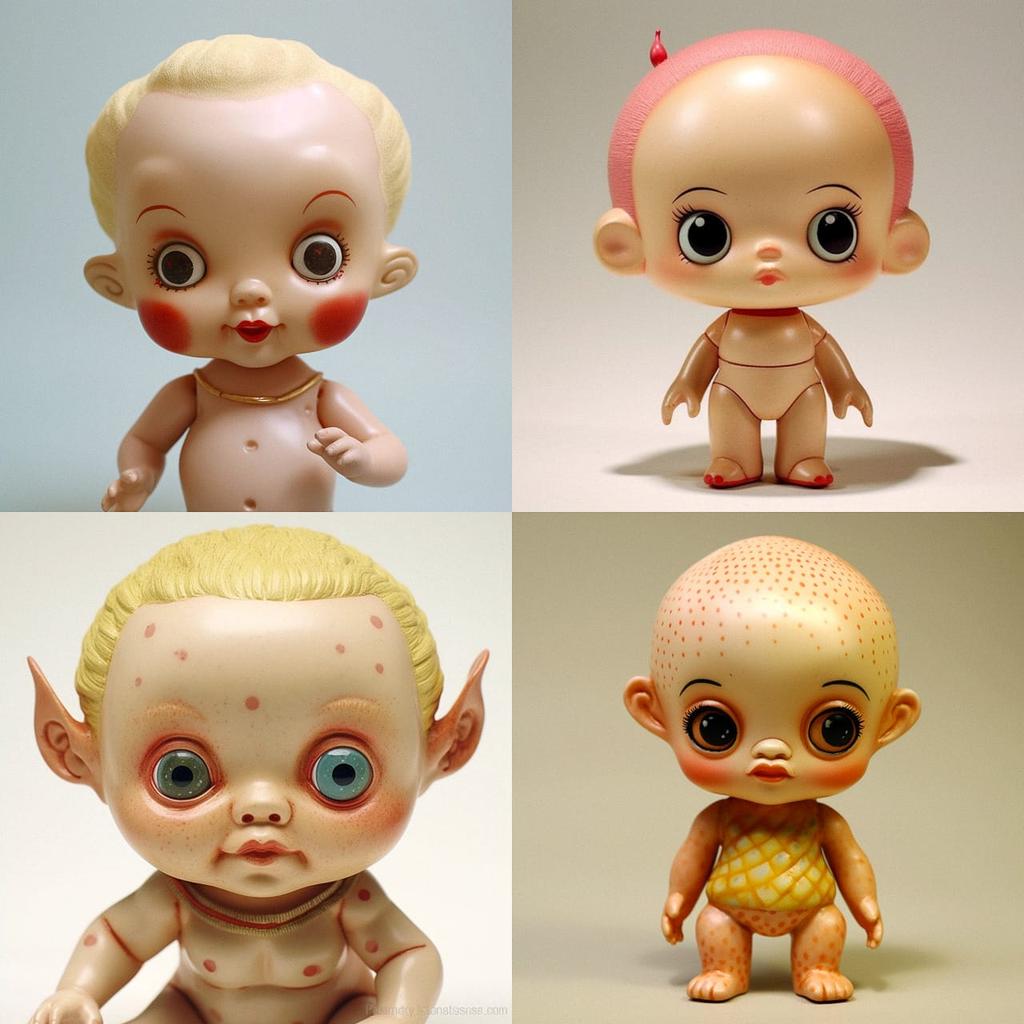 Kewpie doll style, Midjourney V5.1, render 1 of 4