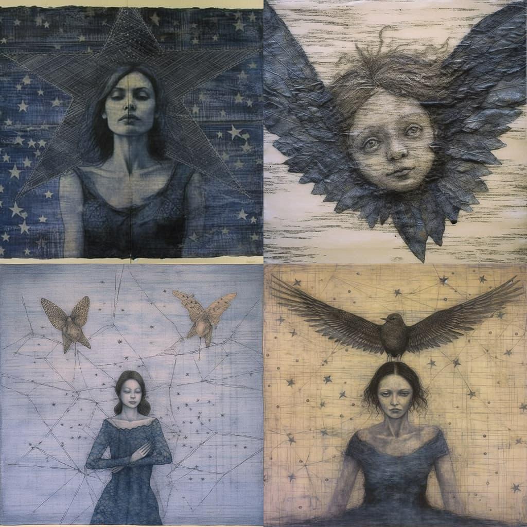 Kiki Smith style, Midjourney V5.1, render 1 of 4