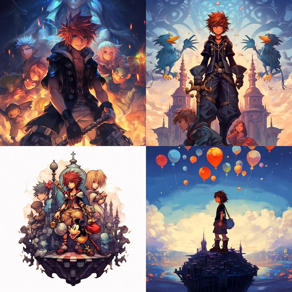 Kingdom Hearts style, Midjourney V5.1, render 1 of 4
