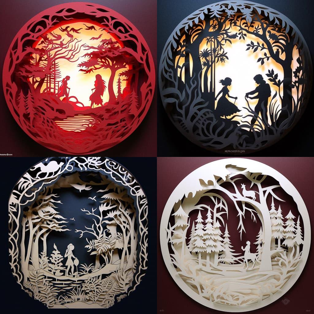 Kirigami style, Midjourney V5.1, render 1 of 4