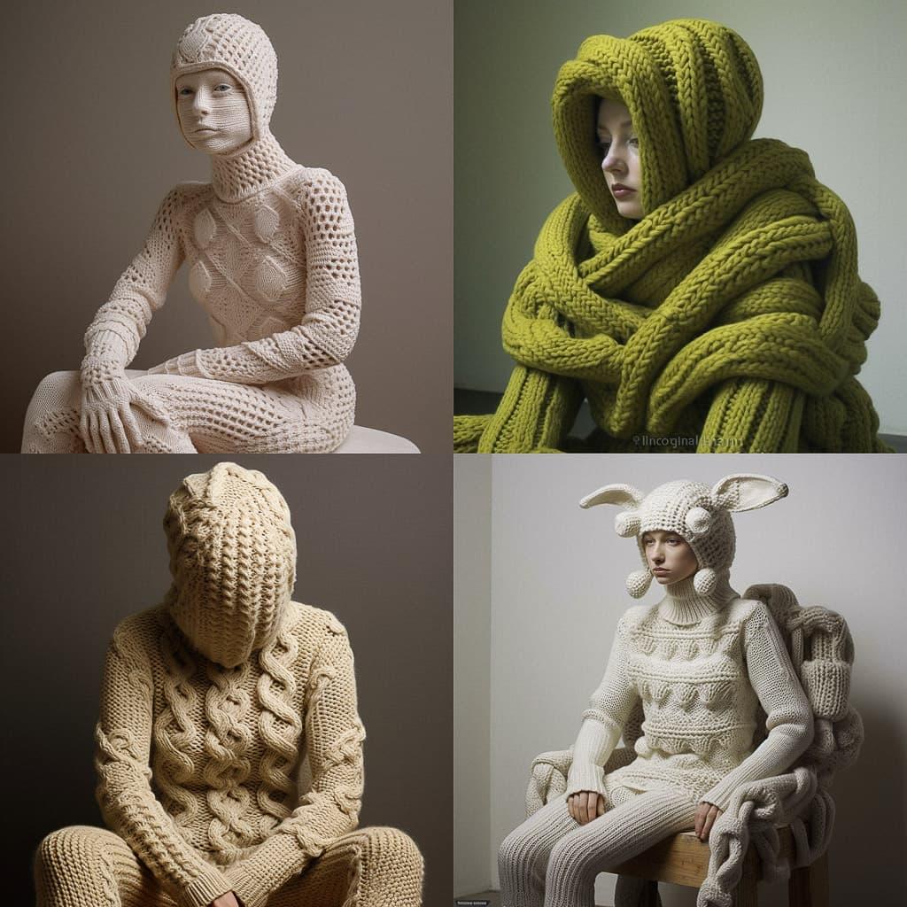Knitted style, Midjourney V5.1, render 1 of 4