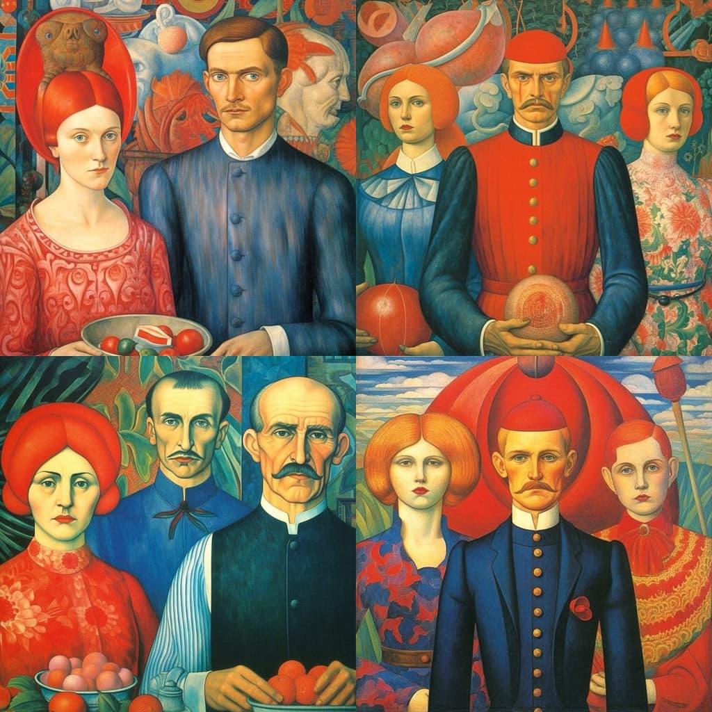 Kuzma Petrov-Vodkin style, Midjourney V5.1, render 1 of 4