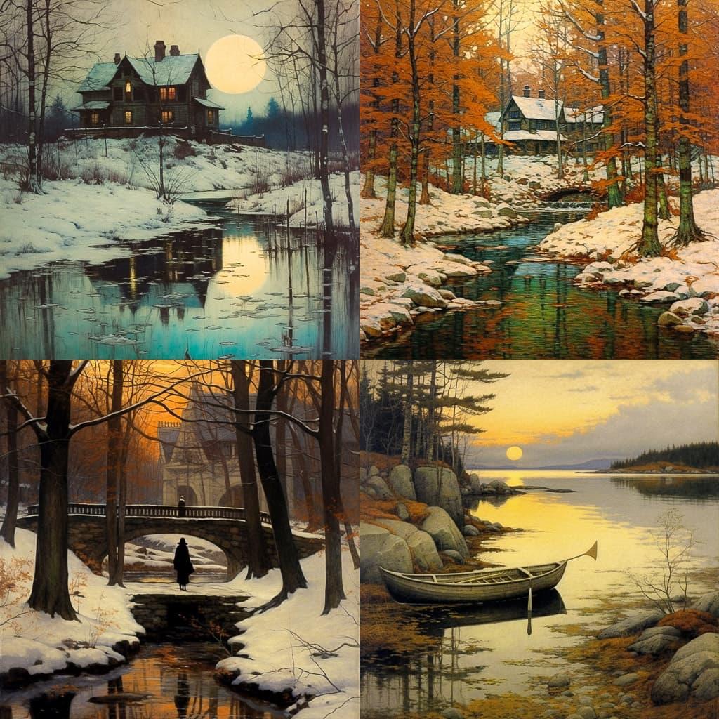 L. Birge Harrison style, Midjourney V5.1, render 1 of 4