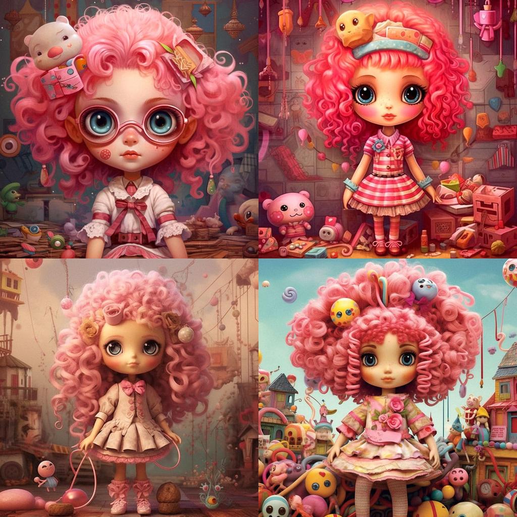 Lalaloopsy style, Midjourney V5.1, render 1 of 4