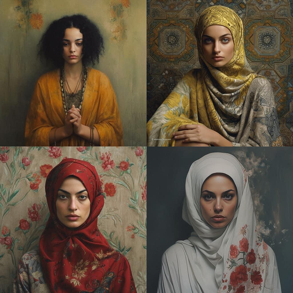 Lalla Essaydi style, Midjourney V5.1, render 1 of 4