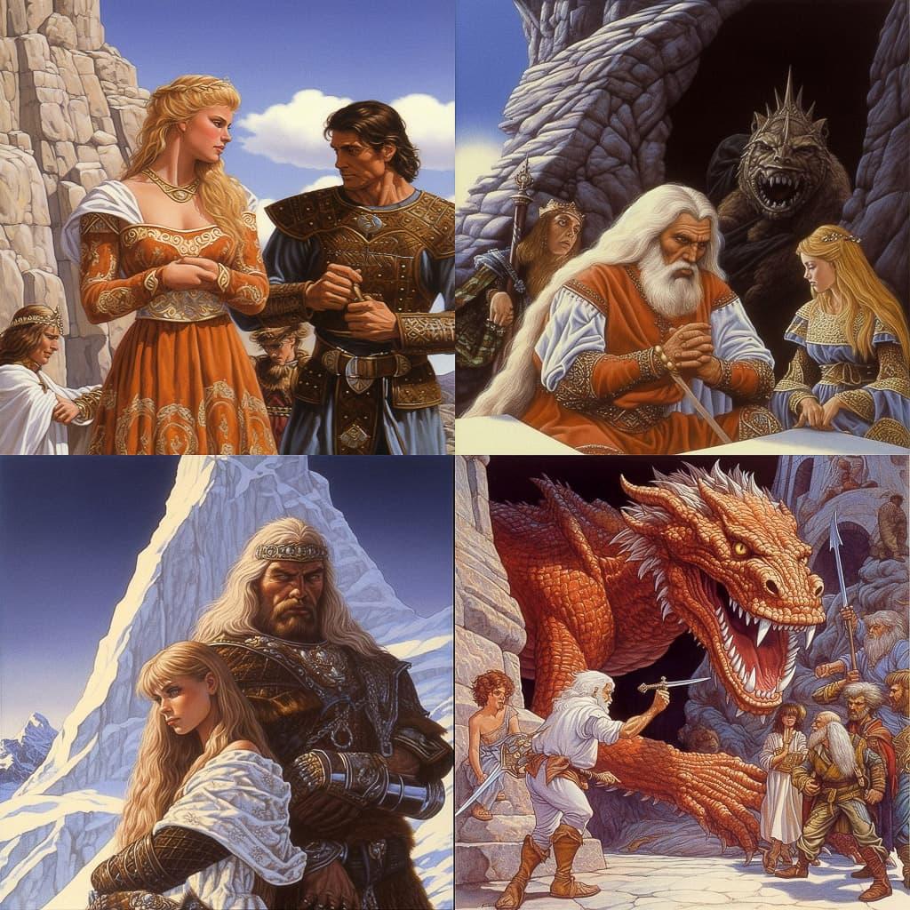 Larry Elmore style, Midjourney V5.1, render 1 of 4