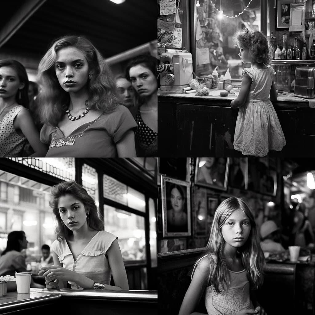 Larry Fink style, Midjourney V5.1, render 1 of 4