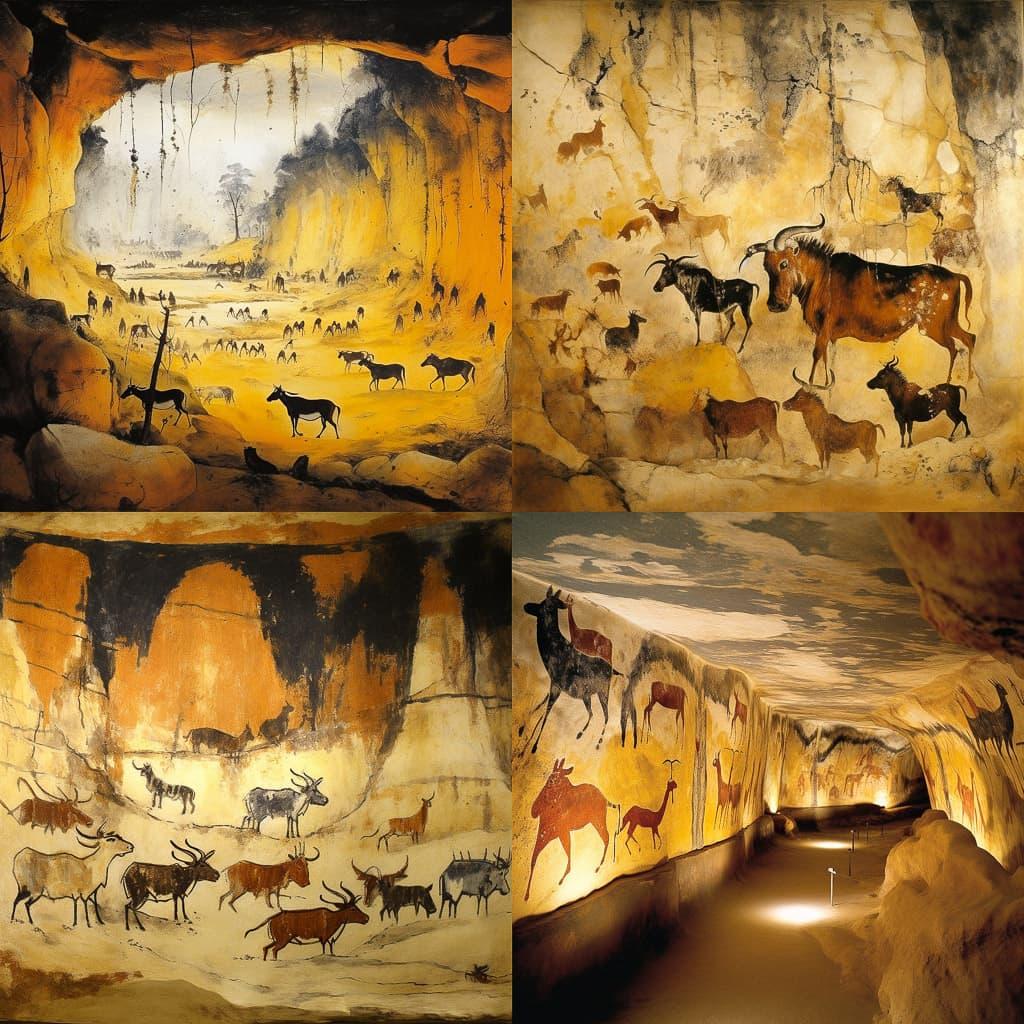 Lascaux style, Midjourney V5.1, render 1 of 4