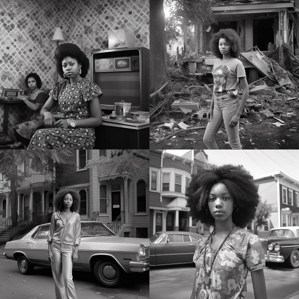 LaToya Ruby Frazier style, Midjourney V5.1, render 1 of 4