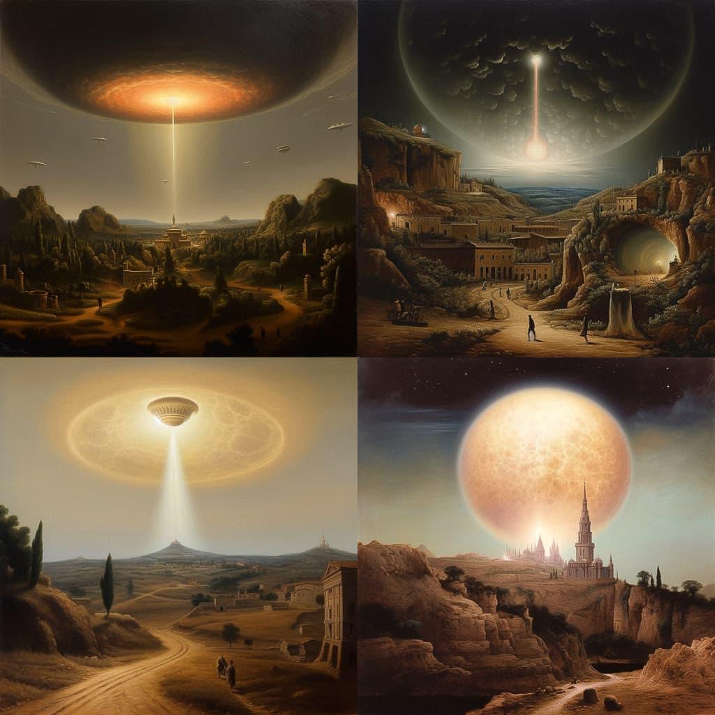 Laurent Grasso style, Midjourney V5.1, render 1 of 4