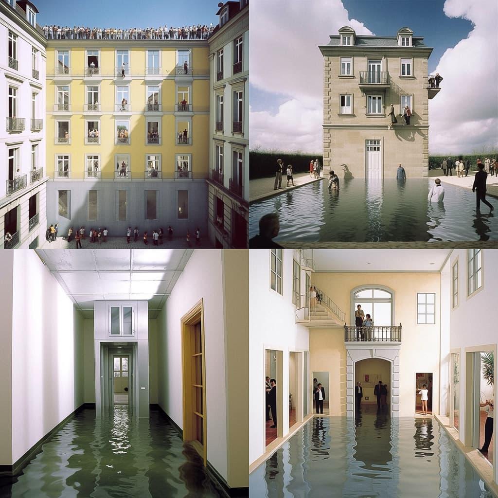 Leandro Erlich style, Midjourney V5.1, render 1 of 4
