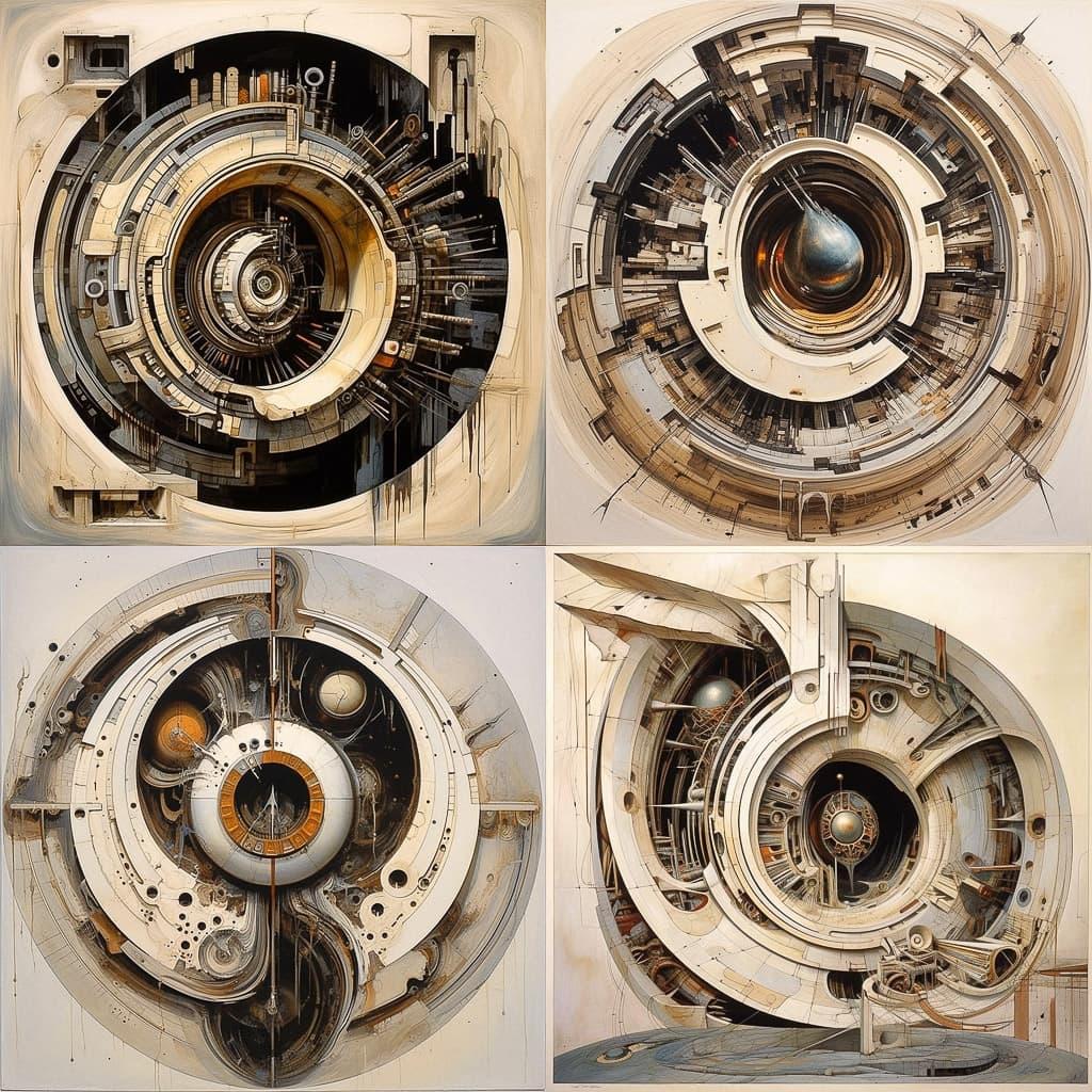 Lee Bontecou style, Midjourney V5.1, render 1 of 4