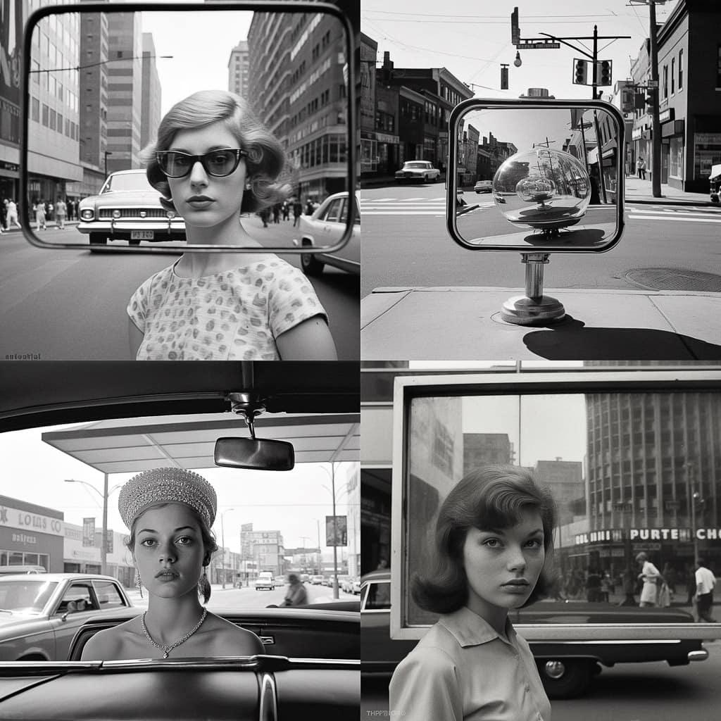 Lee Friedlander style, Midjourney V5.1, render 1 of 4