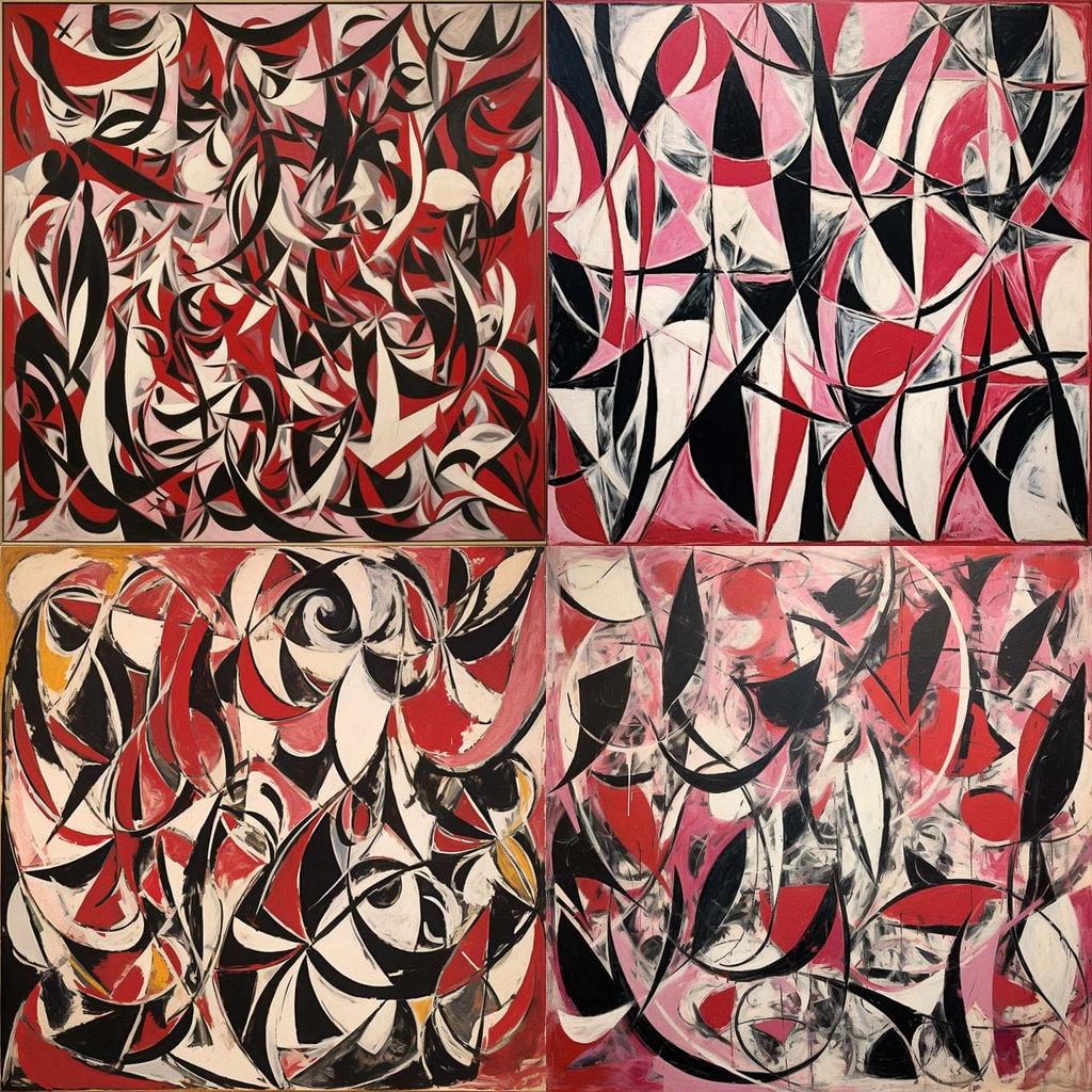 Lee Krasner style, Midjourney V5.1, render 1 of 4