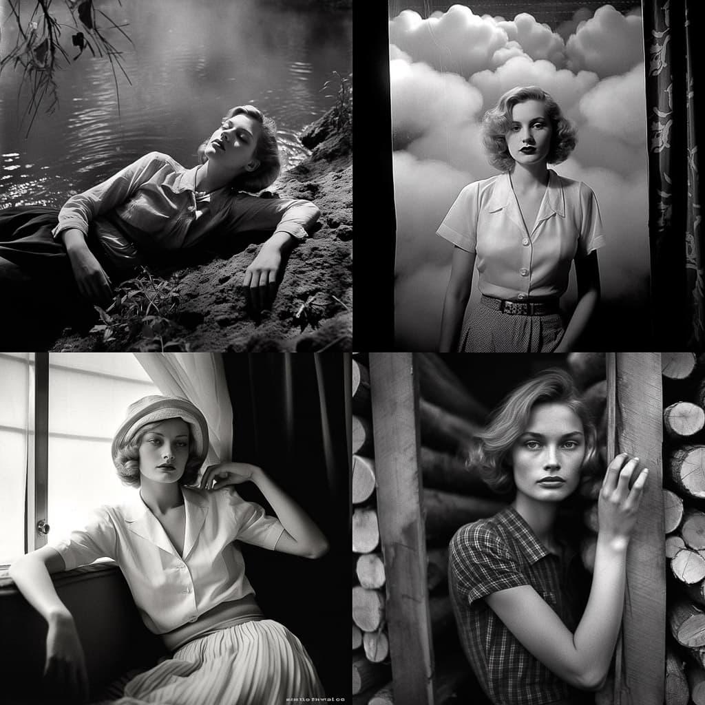 Lee Miller style, Midjourney V5.1, render 1 of 4