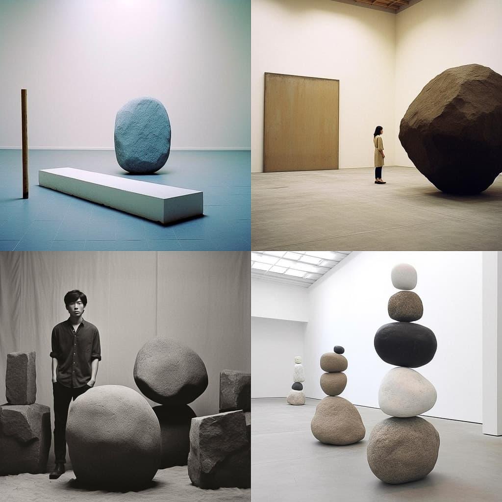Lee Ufan style, Midjourney V5.1, render 1 of 4