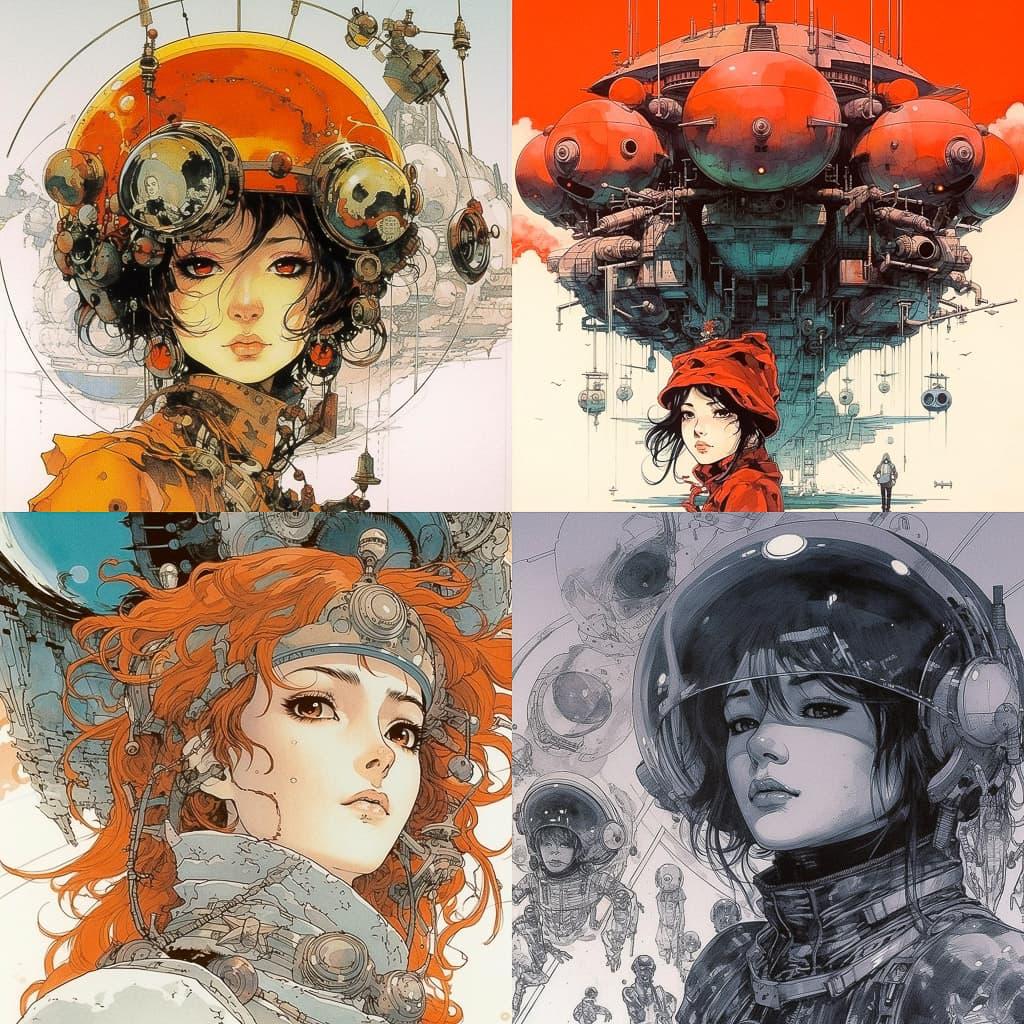 Leiji Matsumoto style, Midjourney V5.1, render 1 of 4