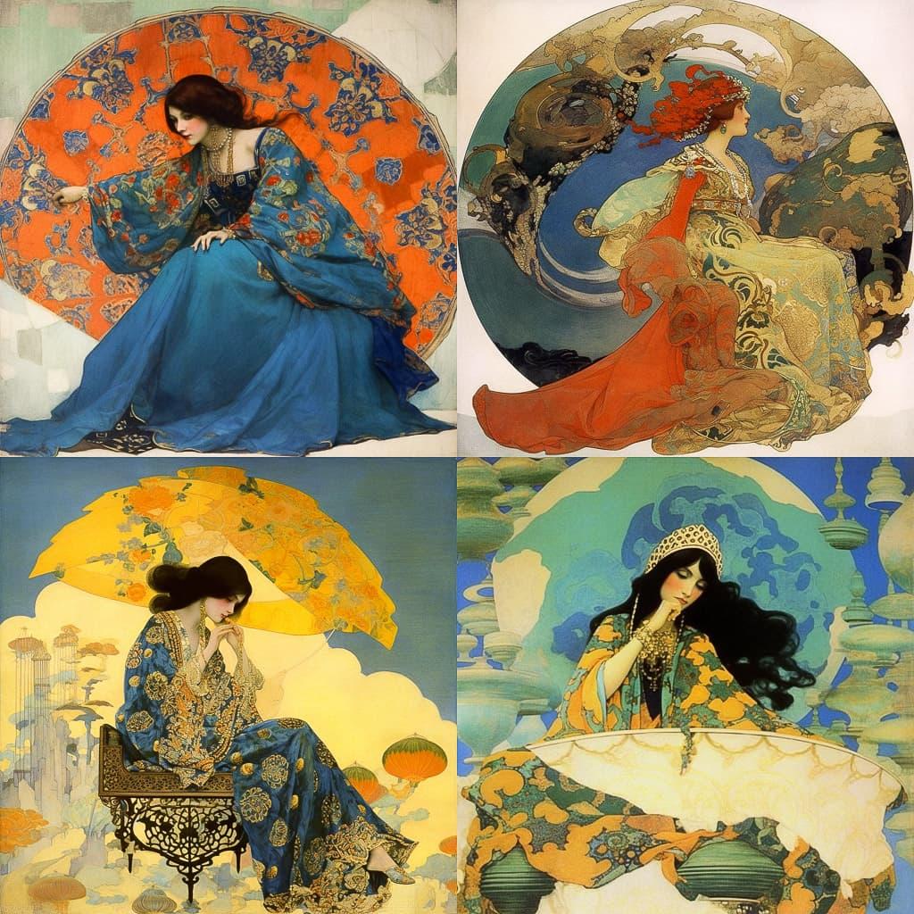 Leon Bakst style, Midjourney V5.1, render 1 of 4