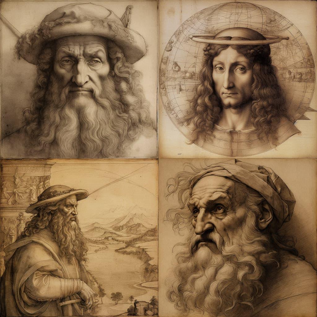 Leonardo Da Vinci style, Midjourney V5.1, render 1 of 4