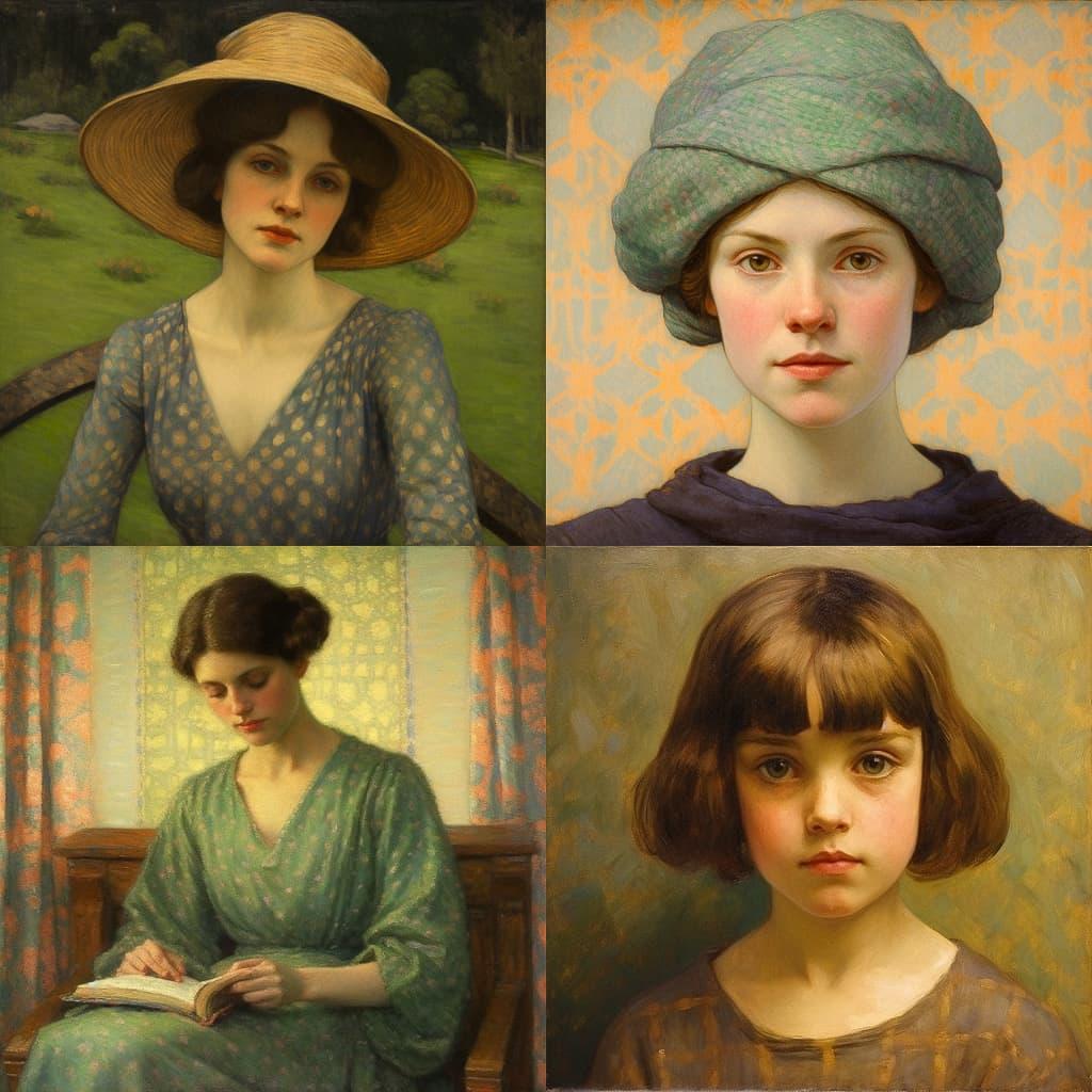 Lilla Cabot Perry style, Midjourney V5.1, render 1 of 4