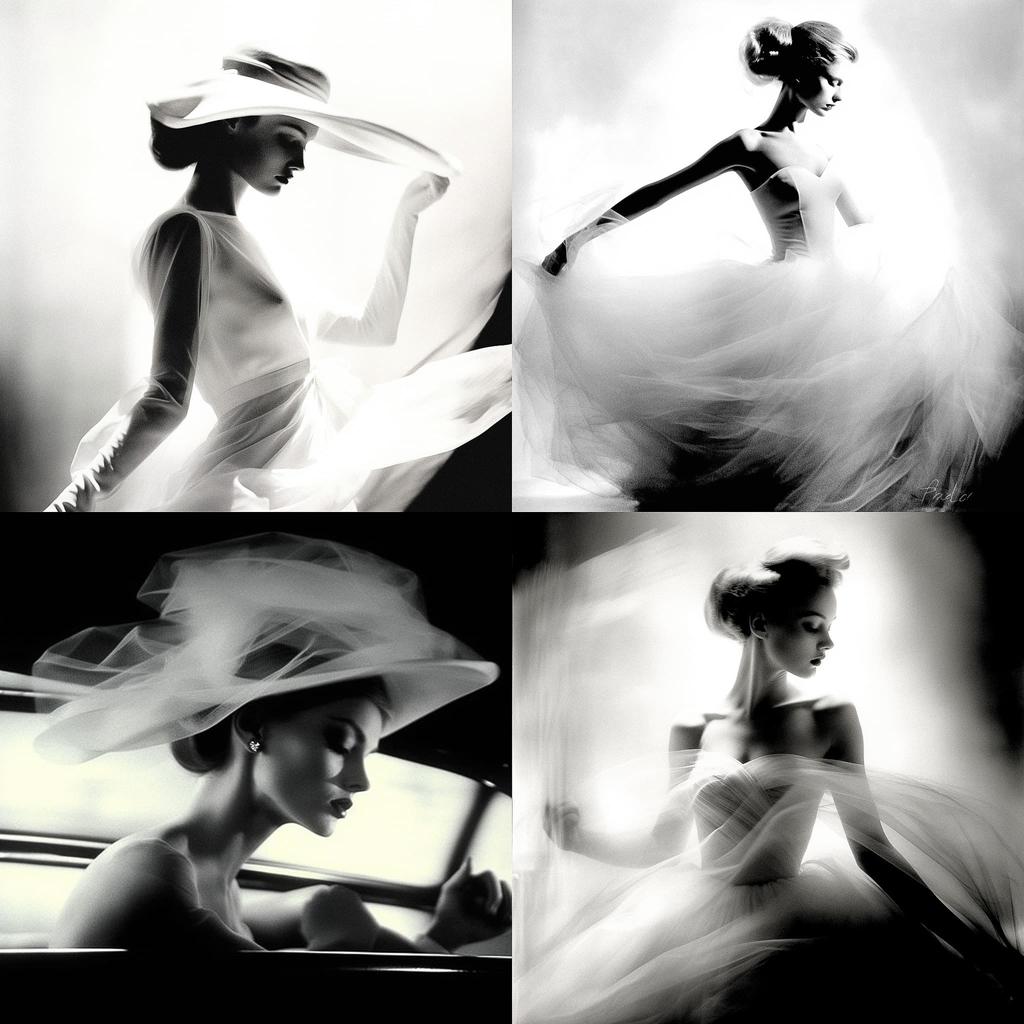Lillian Bassman style, Midjourney V5.1, render 1 of 4