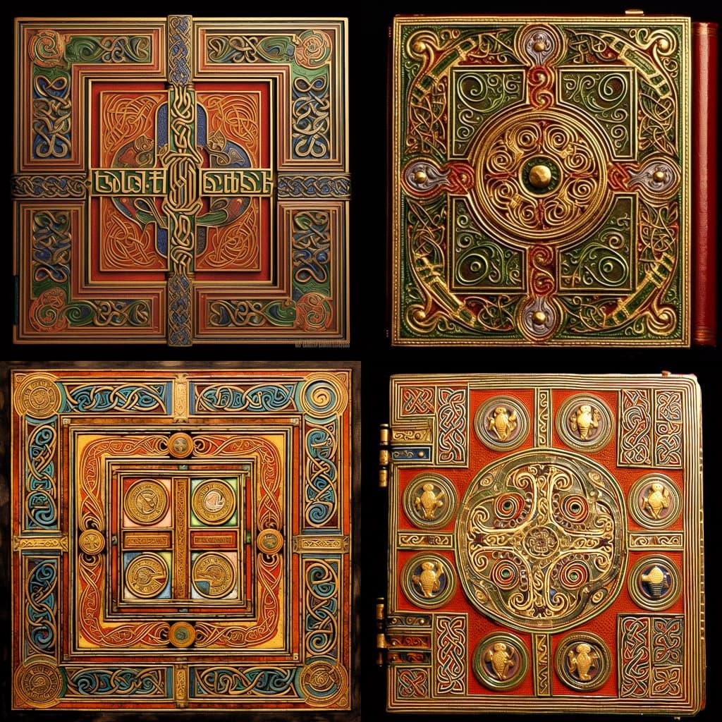 Lindisfarne Gospels style, Midjourney V5.1, render 1 of 4