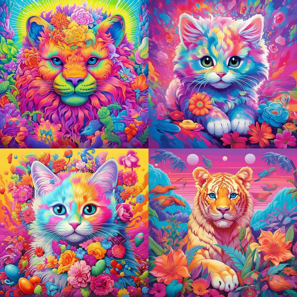 Lisa Frank style, Midjourney V5.1, render 1 of 4