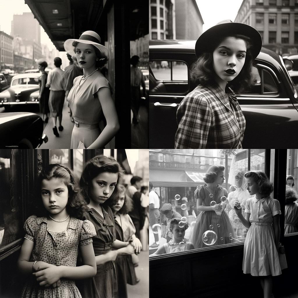 Lisette Model style, Midjourney V5.1, render 1 of 4