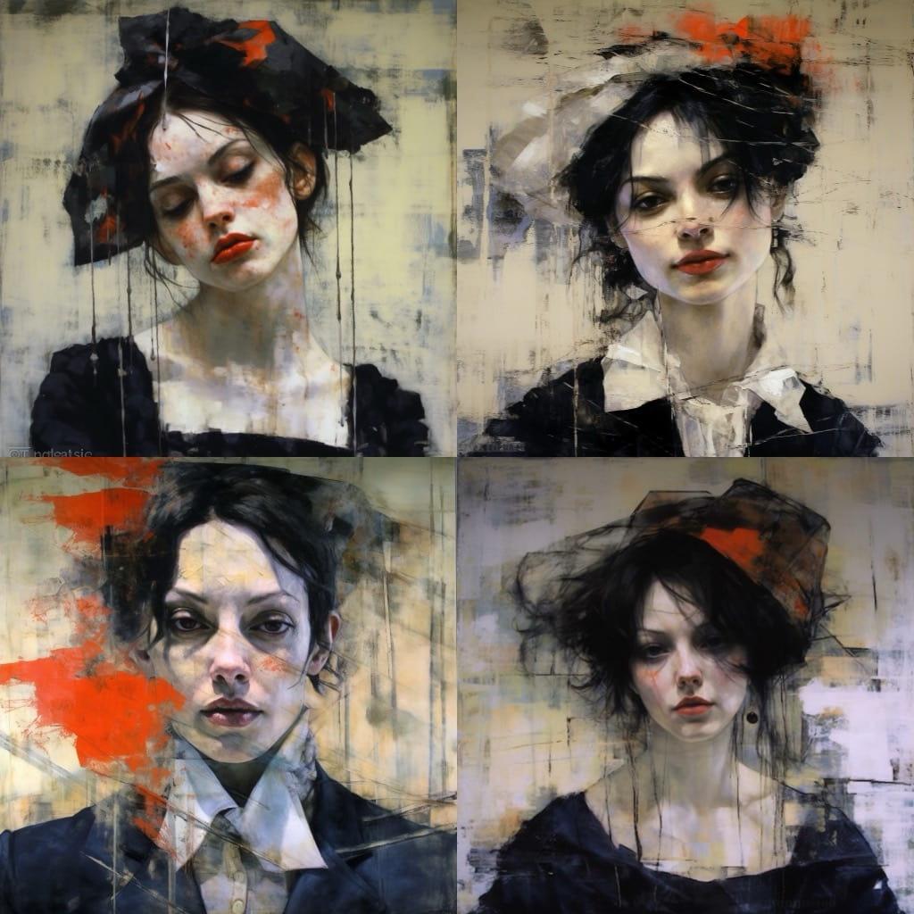 Lita Cabellut style, Midjourney V5.1, render 1 of 4