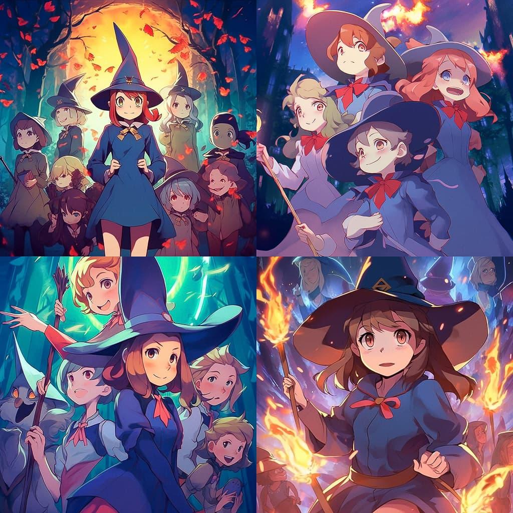 Little Witch Academia style, Midjourney V5.1, render 1 of 4