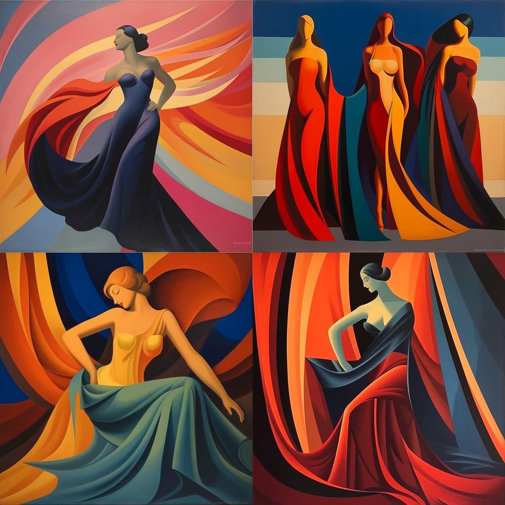 Lorser Feitelson style, Midjourney V5.1, render 1 of 4