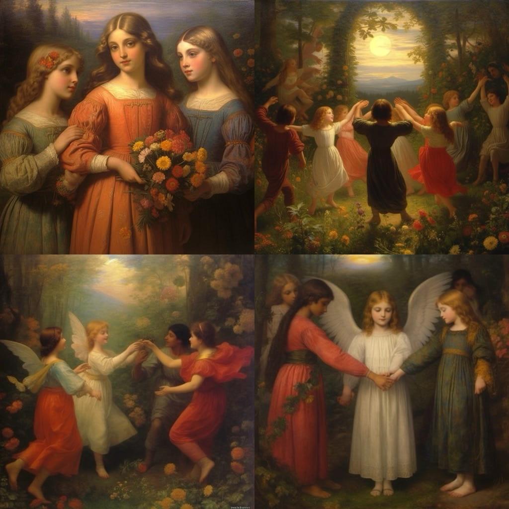 Louis Janmot style, Midjourney V5.1, render 1 of 4